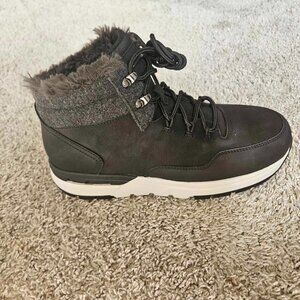 Hiking + Work Slip Resistant Steel Toe Boots Brand New Rocketport Black/Grey